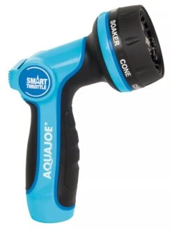 Aqua Joe AJHN102 Heavy Duty Indestructible Metal Multi Function Adjustable Hose Nozzle With Smart Throttle