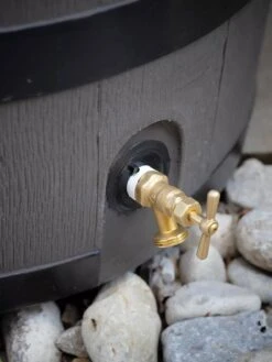 Round Rain Barrel With Planter, 35 Gallons -Garden Care Sale 8612856BK 10V tif