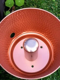 Hammered Copper Hose Pot With Lid -Garden Care Sale 8613311 0022